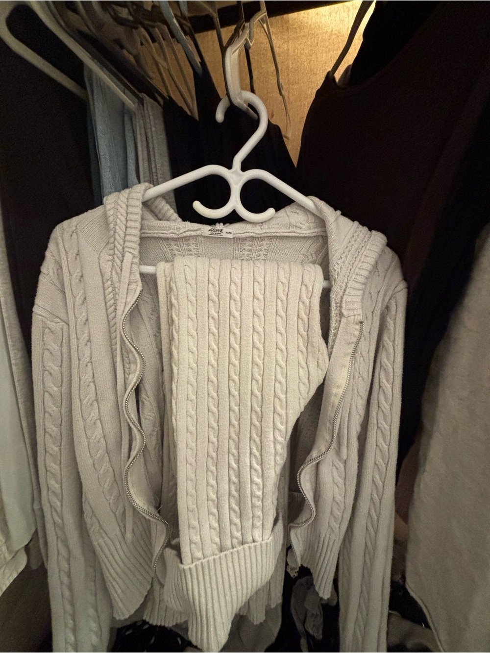 Cable Knit 2 Piece Set - Cream